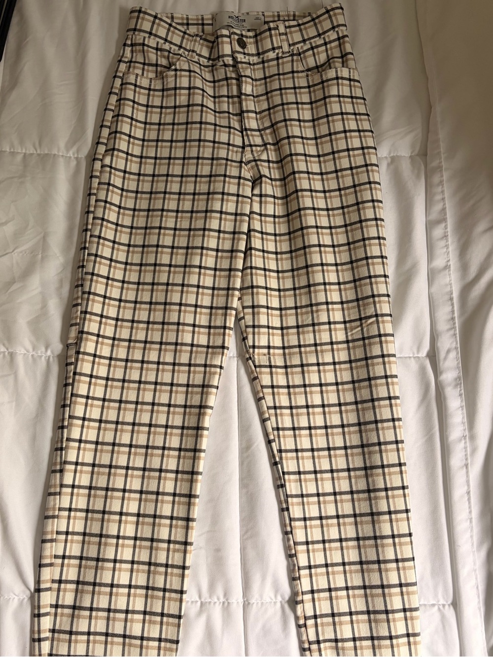 Hollister Beige Plaid Slim Chinos